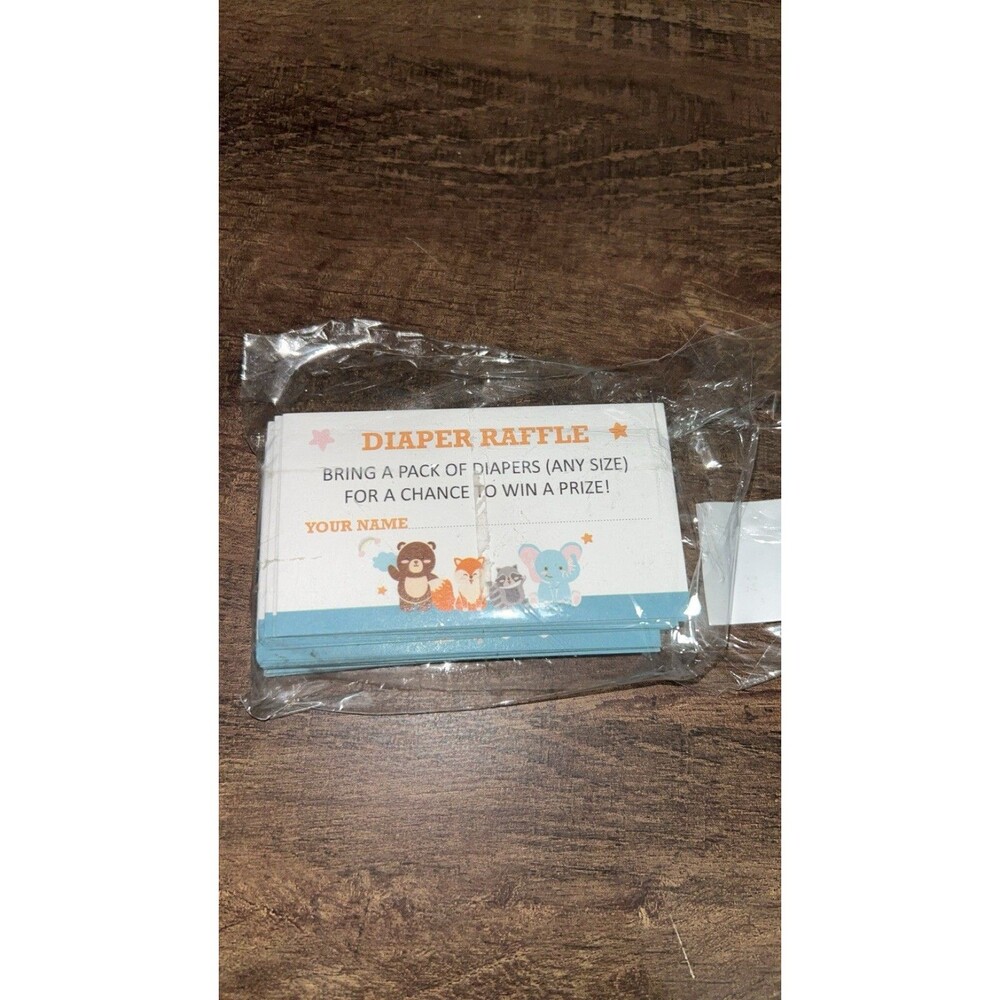Diaper Raffle Tickets for Baby Shower – 50 Pack Gender Neutral Baby Shower Game